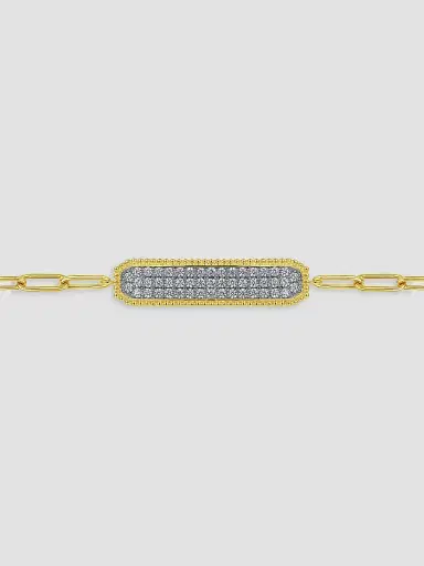 Gabriel & Co Women's Bujukan 14K Yellow Gold 0.6 TCW Diamond Bar Chain Bracelet | Thumbnail 3 Gabriel & Co Women's Bujukan 14K Yellow Gold 0.6 TCW Diamond Bar Chain Bracelet | Thumbnail 3
