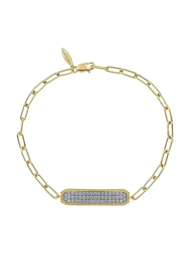 Gabriel & Co Women's Bujukan 14K Yellow Gold 0.6 TCW Diamond Bar Chain Bracelet | Thumbnail 1 Gabriel & Co Women's Bujukan 14K Yellow Gold 0.6 TCW Diamond Bar Chain Bracelet | Thumbnail 1