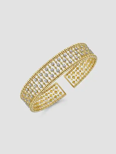 Gabriel & Co Women's Bujukan 14K Yellow Gold Wide Diamond Cage Cuff Bracelet | Thumbnail 3 Gabriel & Co Women's Bujukan 14K Yellow Gold Wide Diamond Cage Cuff Bracelet | Thumbnail 3