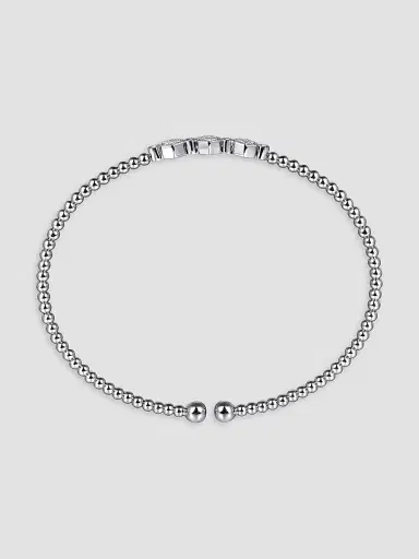 Gabriel & Co Women's Bujukan 14K White Gold And 0.12 TCW Diamond Bangle | Thumbnail 4 Gabriel & Co Women's Bujukan 14K White Gold And 0.12 TCW Diamond Bangle | Thumbnail 4