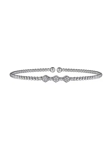Gabriel & Co Women's Bujukan 14K White Gold And 0.12 TCW Diamond Bangle | Thumbnail 1 Gabriel & Co Women's Bujukan 14K White Gold And 0.12 TCW Diamond Bangle | Thumbnail 1