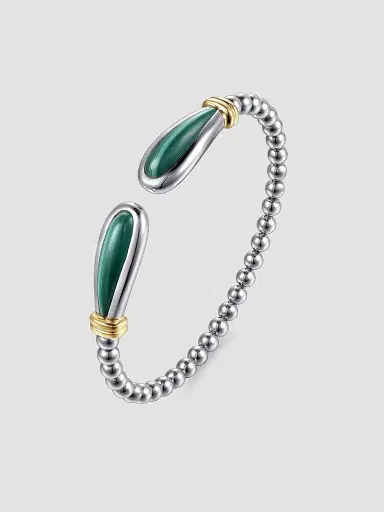 Gabriel & Co Women's Bujukan Sterling Silver, 14K Yellow & Malachite Bangle | Thumbnail 3 Gabriel & Co Women's Bujukan Sterling Silver, 14K Yellow & Malachite Bangle | Thumbnail 3