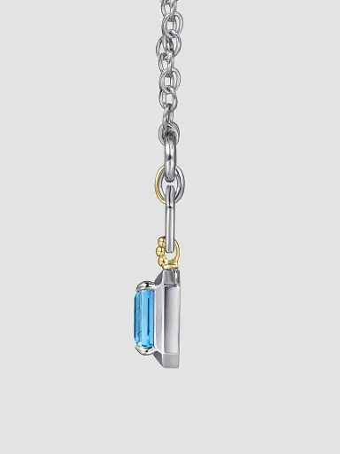 Gabriel & Co Women's Bujukan 14K Yellow Gold, Sterling Silver & Blue Topaz Pendant Necklace | Thumbnail 3 Gabriel & Co Women's Bujukan 14K Yellow Gold, Sterling Silver & Blue Topaz Pendant Necklace | Thumbnail 3