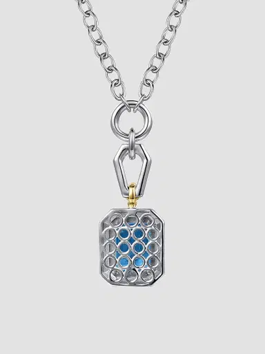Gabriel & Co Women's Bujukan 14K Yellow Gold, Sterling Silver & Blue Topaz Pendant Necklace | Thumbnail 4 Gabriel & Co Women's Bujukan 14K Yellow Gold, Sterling Silver & Blue Topaz Pendant Necklace | Thumbnail 4