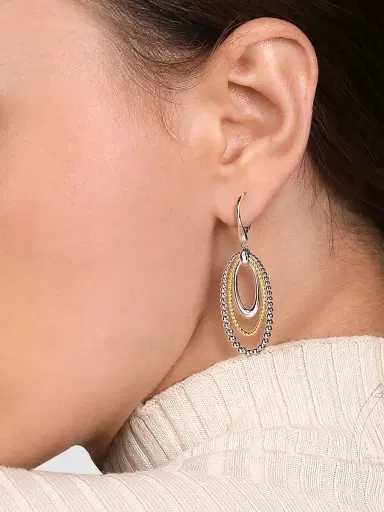 Gabriel & Co Women's Bujukan Sterling Silver & 14K Yellow Gold Drop Earrings | Thumbnail 3 Gabriel & Co Women's Bujukan Sterling Silver & 14K Yellow Gold Drop Earrings | Thumbnail 3
