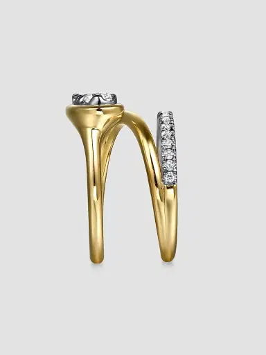 Gabriel & Co Women's Contemporary 14K White & Yellow Gold & 0.50 TCW Diamond Wrap Ring | Thumbnail 4 Gabriel & Co Women's Contemporary 14K White & Yellow Gold & 0.50 TCW Diamond Wrap Ring | Thumbnail 4