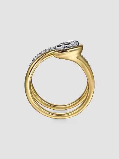 Gabriel & Co Women's Contemporary 14K White & Yellow Gold & 0.50 TCW Diamond Wrap Ring | Thumbnail 5 Gabriel & Co Women's Contemporary 14K White & Yellow Gold & 0.50 TCW Diamond Wrap Ring | Thumbnail 5