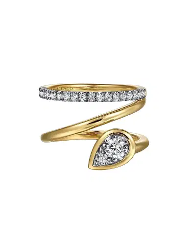 Gabriel & Co Women's Contemporary 14K White & Yellow Gold & 0.50 TCW Diamond Wrap Ring | Thumbnail 1 Gabriel & Co Women's Contemporary 14K White & Yellow Gold & 0.50 TCW Diamond Wrap Ring | Thumbnail 1