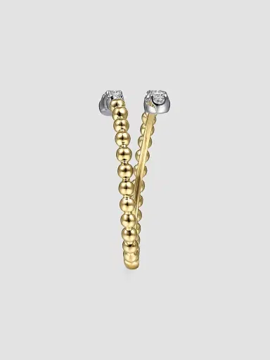 Gabriel & Co Women's Bujukan 14K White & Yellow Gold & 0.14 TCW Diamond Open Bypass Ring | Thumbnail 4 Gabriel & Co Women's Bujukan 14K White & Yellow Gold & 0.14 TCW Diamond Open Bypass Ring | Thumbnail 4