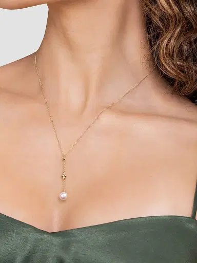 Gabriel & Co Women's Bujukan 14K Yellow Gold & Pearl Lariat Necklace | Thumbnail 2 Gabriel & Co Women's Bujukan 14K Yellow Gold & Pearl Lariat Necklace | Thumbnail 2