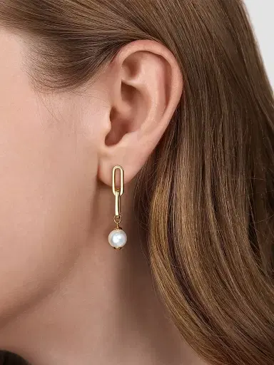 Gabriel & Co Women's Contemporary 14K Yellow Gold & Cultured Freshwater Pearl Drop Earrings | Thumbnail 2 Gabriel & Co Women's Contemporary 14K Yellow Gold & Cultured Freshwater Pearl Drop Earrings | Thumbnail 2
