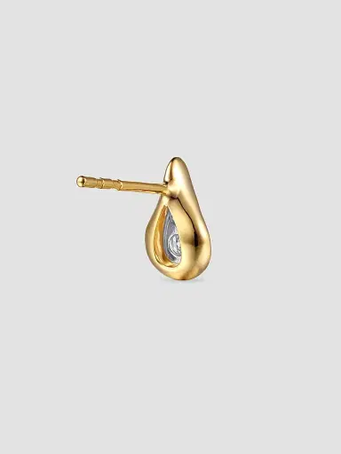 Gabriel & Co Women's Contemporary Two-Tone 14K Gold & 0.23 TCW Diamond Stud Earrings | Thumbnail 3 Gabriel & Co Women's Contemporary Two-Tone 14K Gold & 0.23 TCW Diamond Stud Earrings | Thumbnail 3