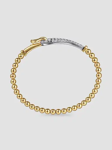 Gabriel & Co Women's Bujukan Beaded 14K Yellow Gold & 1.0 TCW Diamond Bracelet | Thumbnail 4 Gabriel & Co Women's Bujukan Beaded 14K Yellow Gold & 1.0 TCW Diamond Bracelet | Thumbnail 4