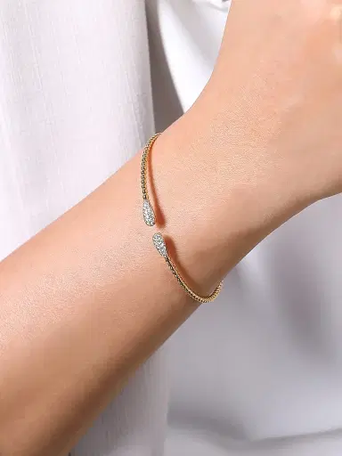 Gabriel & Co Women's Bujukan 14K Yellow Gold & 0.30 TCW Diamond Teardrop Bangle | Thumbnail 2 Gabriel & Co Women's Bujukan 14K Yellow Gold & 0.30 TCW Diamond Teardrop Bangle | Thumbnail 2