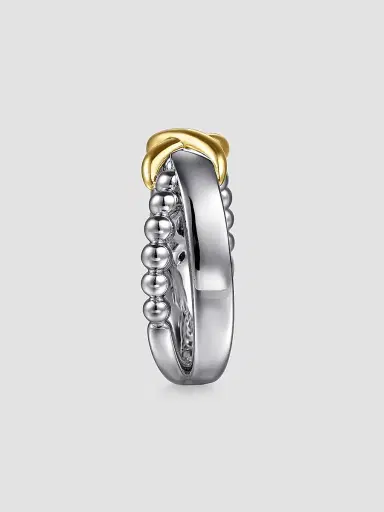 Gabriel & Co Women's Bujukan 14K White & Yellow Gold Wide Crisscross Ring | Thumbnail 4 Gabriel & Co Women's Bujukan 14K White & Yellow Gold Wide Crisscross Ring | Thumbnail 4