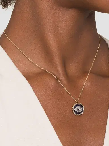 Gabriel & Co Women's Bujukan Evil Eye 14K Yellow Gold, Blue Sapphire, Black Spinel & 0.17 TCW Diamond Pendant Necklace | Thumbnail 2 Gabriel & Co Women's Bujukan Evil Eye 14K Yellow Gold, Blue Sapphire, Black Spinel & 0.17 TCW Diamond Pendant Necklace | Thumbnail 2