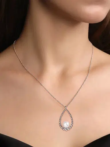 Gabriel & Co Women's Bujukan Sterling Silver & Pearl Teardrop Pendant Necklace | Thumbnail 2 Gabriel & Co Women's Bujukan Sterling Silver & Pearl Teardrop Pendant Necklace | Thumbnail 2