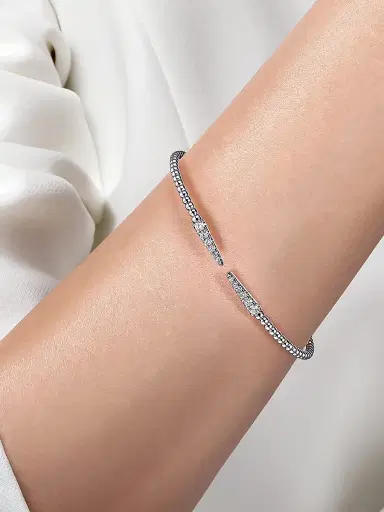Gabriel & Co Women's Bujukan 14K White Gold & 0.25 TCW Diamond Cuff | Thumbnail 2 Gabriel & Co Women's Bujukan 14K White Gold & 0.25 TCW Diamond Cuff | Thumbnail 2