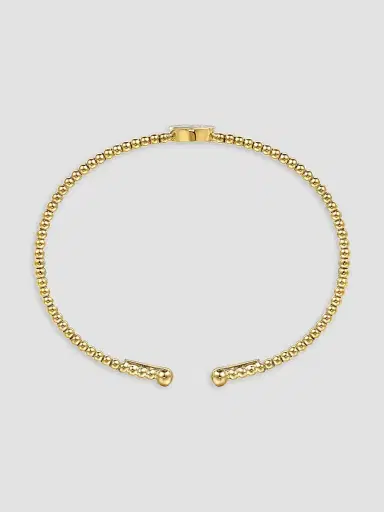 Gabriel & Co Women's Bujukan 14K Yellow Gold & 0.03 TCW Diamond Initial L Diamond Bangle | Thumbnail 3 Gabriel & Co Women's Bujukan 14K Yellow Gold & 0.03 TCW Diamond Initial L Diamond Bangle | Thumbnail 3