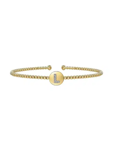 Gabriel & Co Women's Bujukan 14K Yellow Gold & 0.03 TCW Diamond Initial L Diamond Bangle | Thumbnail 1 Gabriel & Co Women's Bujukan 14K Yellow Gold & 0.03 TCW Diamond Initial L Diamond Bangle | Thumbnail 1