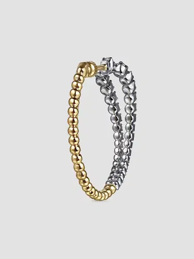 Gabriel & Co Women's Bujukan 14K White & Yellow Gold & 1.25 TCW Diamond Hoops | Thumbnail 4 Gabriel & Co Women's Bujukan 14K White & Yellow Gold & 1.25 TCW Diamond Hoops | Thumbnail 4