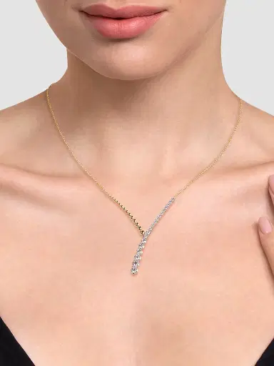Gabriel & Co Women's Bujukan 14K White & Yellow Gold & 0.75 TCW Diamond Y Necklace | Thumbnail 2 Gabriel & Co Women's Bujukan 14K White & Yellow Gold & 0.75 TCW Diamond Y Necklace | Thumbnail 2