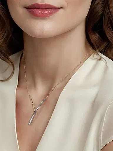 Gabriel & Co Women's Bujukan 14K White & Yellow Gold & 0.75 TCW Diamond Y Necklace | Thumbnail 3 Gabriel & Co Women's Bujukan 14K White & Yellow Gold & 0.75 TCW Diamond Y Necklace | Thumbnail 3