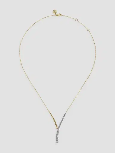 Gabriel & Co Women's Bujukan 14K White & Yellow Gold & 0.75 TCW Diamond Y Necklace | Thumbnail 4 Gabriel & Co Women's Bujukan 14K White & Yellow Gold & 0.75 TCW Diamond Y Necklace | Thumbnail 4