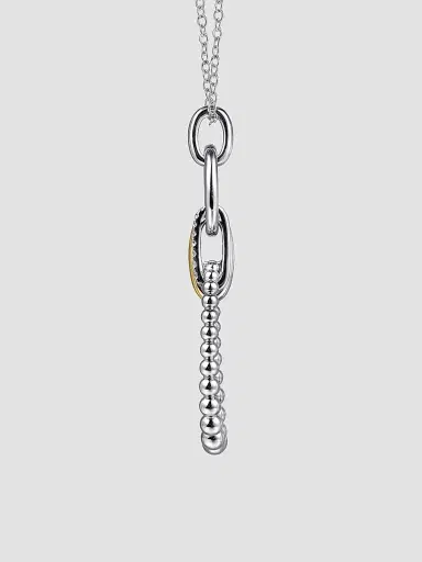 Gabriel & Co Women's Bujukan Sterling Silver, 14K Yellow Gold & White Sapphire Pendant Necklace | Thumbnail 3 Gabriel & Co Women's Bujukan Sterling Silver, 14K Yellow Gold & White Sapphire Pendant Necklace | Thumbnail 3