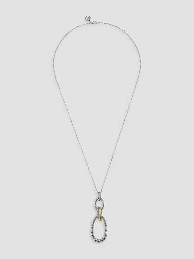 Gabriel & Co Women's Bujukan Sterling Silver, 14K Yellow Gold & White Sapphire Pendant Necklace | Thumbnail 5 Gabriel & Co Women's Bujukan Sterling Silver, 14K Yellow Gold & White Sapphire Pendant Necklace | Thumbnail 5