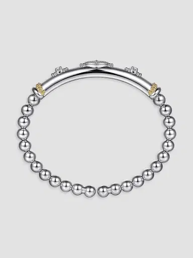 Gabriel & Co Women's Bujukan 14K Yellow Gold, White Sapphire & Sterling Silver Bangle Bracelet | Thumbnail 4 Gabriel & Co Women's Bujukan 14K Yellow Gold, White Sapphire & Sterling Silver Bangle Bracelet | Thumbnail 4