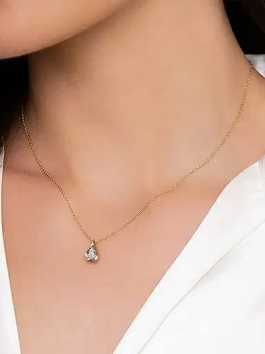 Gabriel & Co Women's Contemporary Buttercup Two-Tone 14K Gold & 0.18 TCW Diamond Teardrop Pendant Necklace | Thumbnail 2 Gabriel & Co Women's Contemporary Buttercup Two-Tone 14K Gold & 0.18 TCW Diamond Teardrop Pendant Necklace | Thumbnail 2