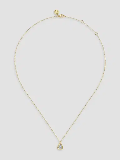 Gabriel & Co Women's Contemporary Buttercup Two-Tone 14K Gold & 0.18 TCW Diamond Teardrop Pendant Necklace | Thumbnail 3 Gabriel & Co Women's Contemporary Buttercup Two-Tone 14K Gold & 0.18 TCW Diamond Teardrop Pendant Necklace | Thumbnail 3