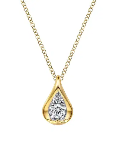 Gabriel & Co Women's Contemporary Buttercup Two-Tone 14K Gold & 0.18 TCW Diamond Teardrop Pendant Necklace | Thumbnail 1 Gabriel & Co Women's Contemporary Buttercup Two-Tone 14K Gold & 0.18 TCW Diamond Teardrop Pendant Necklace | Thumbnail 1