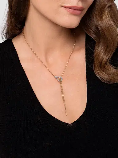 Gabriel & Co Women's Strides Two-Tone 14K Gold & 0.30 TCW Diamond Lariat Necklace | Thumbnail 2 Gabriel & Co Women's Strides Two-Tone 14K Gold & 0.30 TCW Diamond Lariat Necklace | Thumbnail 2