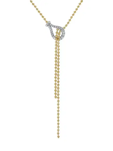 Gabriel & Co Women's Strides Two-Tone 14K Gold & 0.30 TCW Diamond Lariat Necklace | Thumbnail 1 Gabriel & Co Women's Strides Two-Tone 14K Gold & 0.30 TCW Diamond Lariat Necklace | Thumbnail 1