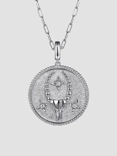 Gabriel & Co Women's Bujukan Sterling Silver & White Sapphire Capricorn Medallion | Thumbnail 5 Gabriel & Co Women's Bujukan Sterling Silver & White Sapphire Capricorn Medallion | Thumbnail 5