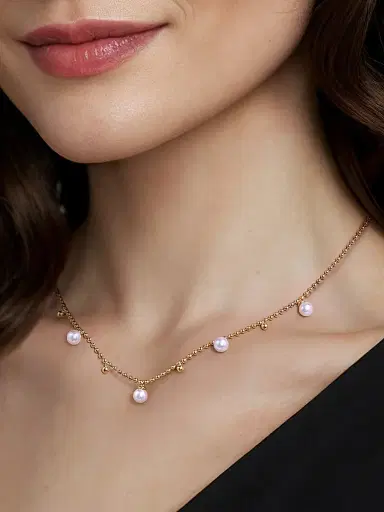 Gabriel & Co Women's Bujukan 14K Yellow Gold & Pearl Beaded Droplet Necklace | Thumbnail 3 Gabriel & Co Women's Bujukan 14K Yellow Gold & Pearl Beaded Droplet Necklace | Thumbnail 3