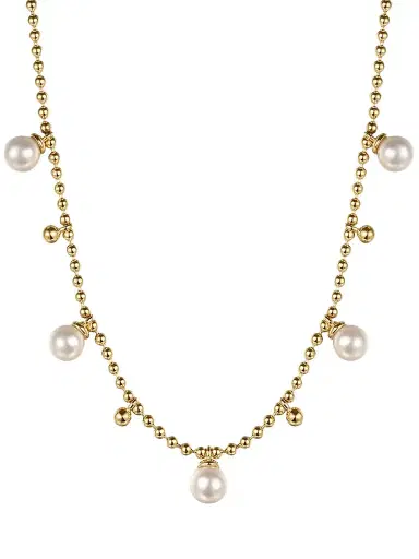 Gabriel & Co Women's Bujukan 14K Yellow Gold & Pearl Beaded Droplet Necklace | Thumbnail 1 Gabriel & Co Women's Bujukan 14K Yellow Gold & Pearl Beaded Droplet Necklace | Thumbnail 1