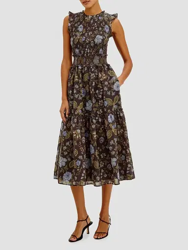 RAILS Women's Vivier Smocked Midi Dress | Thumbnail 3 RAILS Women's Vivier Smocked Midi Dress | Thumbnail 3