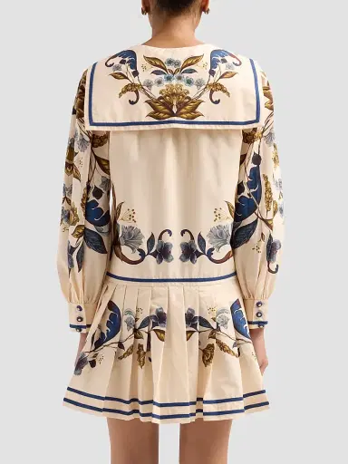 Farm Rio Women's Golden Nature Long-Sleeve Mini Dress | Thumbnail 3 Farm Rio Women's Golden Nature Long-Sleeve Mini Dress | Thumbnail 3