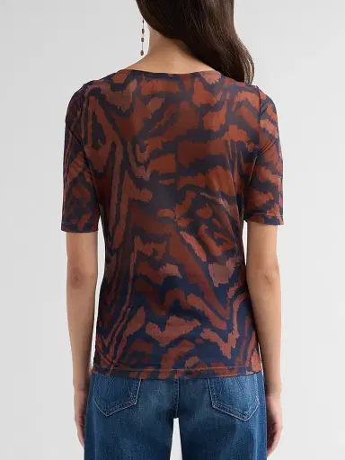 Johnny Was Women's Short Sleeve Boat Neck Mesh Top | Thumbnail 3 Johnny Was Women's Short Sleeve Boat Neck Mesh Top | Thumbnail 3