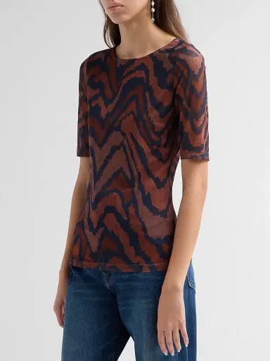 Johnny Was Women's Short Sleeve Boat Neck Mesh Top | Thumbnail 4 Johnny Was Women's Short Sleeve Boat Neck Mesh Top | Thumbnail 4