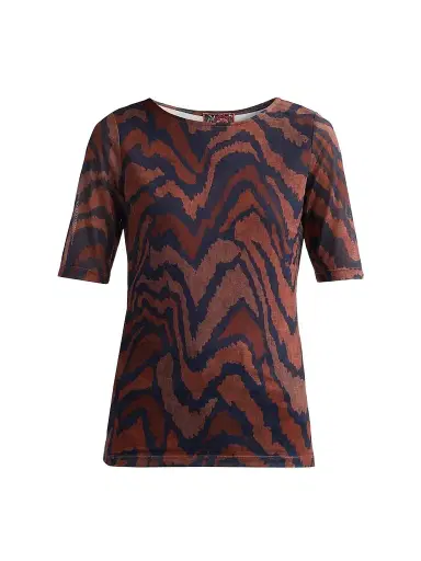 Johnny Was Women's Short Sleeve Boat Neck Mesh Top | Thumbnail 1 Johnny Was Women's Short Sleeve Boat Neck Mesh Top | Thumbnail 1