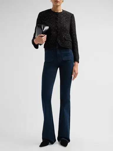 Veronica Beard Women's Beverly Chain-Trimmed High-Rise Jeans | Thumbnail 2 Veronica Beard Women's Beverly Chain-Trimmed High-Rise Jeans | Thumbnail 2