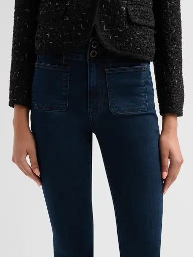 Veronica Beard Women's Beverly Chain-Trimmed High-Rise Jeans | Thumbnail 5 Veronica Beard Women's Beverly Chain-Trimmed High-Rise Jeans | Thumbnail 5