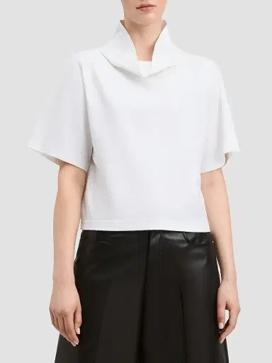 DEREK LAM 10 CROSBY Women's Jonathan Funnel Neck Cotton-Blend T-Shirt | Thumbnail 4 DEREK LAM 10 CROSBY Women's Jonathan Funnel Neck Cotton-Blend T-Shirt | Thumbnail 4