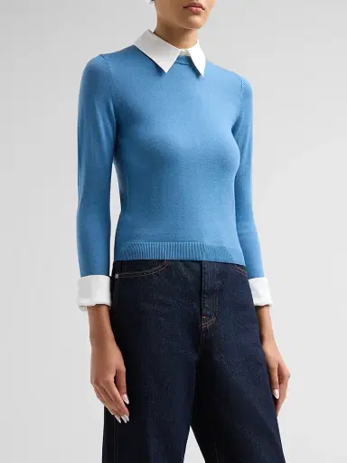 Alice + Olivia Women's Porla Collared Wool Sweater | Thumbnail 4 Alice + Olivia Women's Porla Collared Wool Sweater | Thumbnail 4