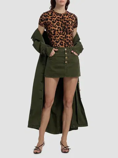 L'Agence Women's Ressi Leopard Crewneck T-Shirt | Thumbnail 2 L'Agence Women's Ressi Leopard Crewneck T-Shirt | Thumbnail 2