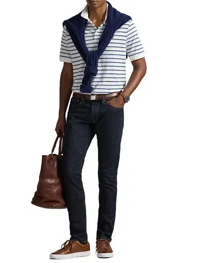 Polo Ralph Lauren Men's Logo Striped Cotton Polo Shirt | Thumbnail 2 Polo Ralph Lauren Men's Logo Striped Cotton Polo Shirt | Thumbnail 2